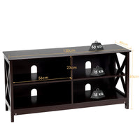 TV Unit 120CM Length, 3-Tier Wooden Entertainment Unit Stand