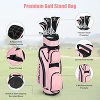 Complete Golf Clubs Package Set 10 Pieces, Includes 460cc Alloy Driver