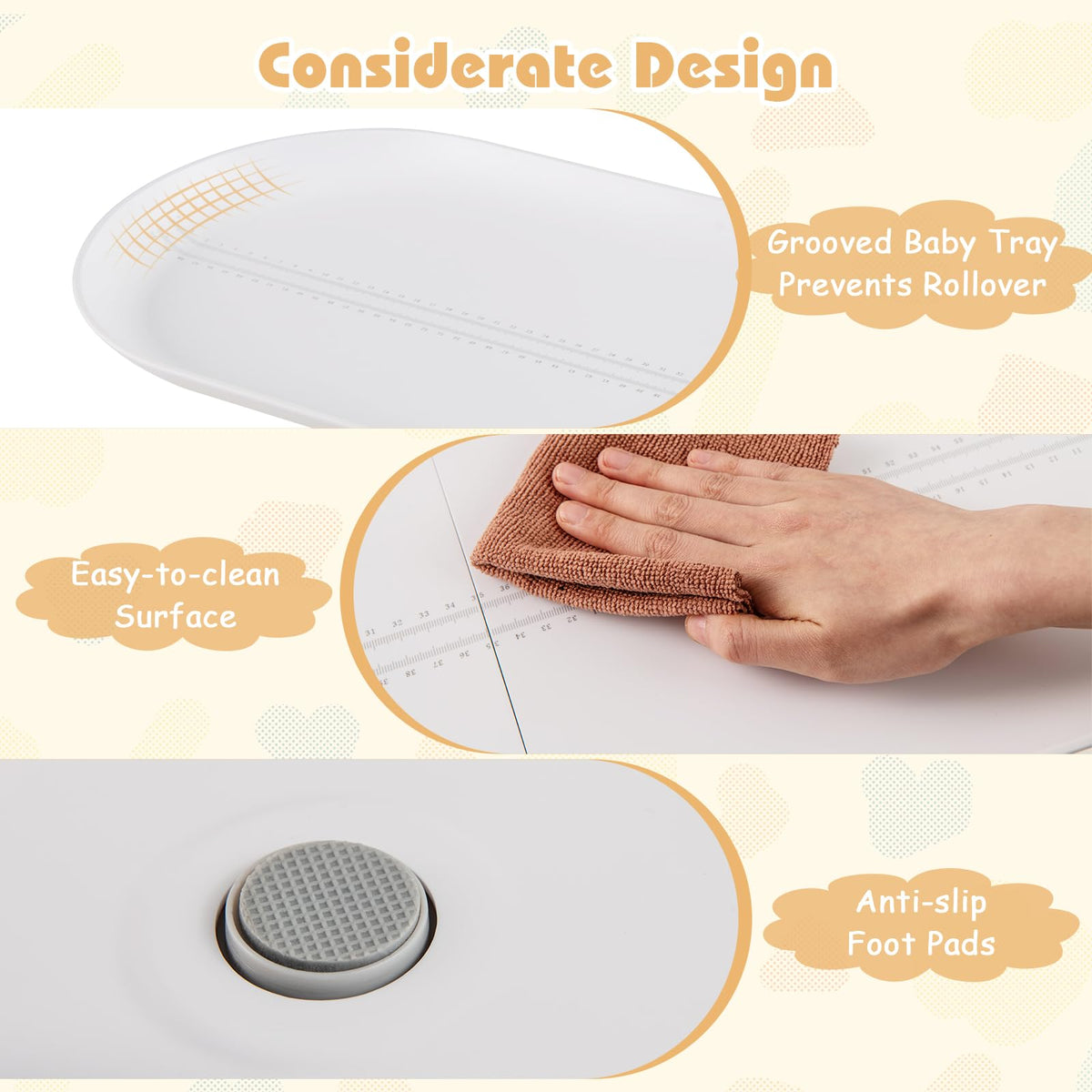 Infant Scale w/Detachable Tray for Body Weight & Height Measurement, Weight Scale w/APP Control