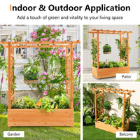 planter box with trellis australia Giantex Raised Garden Bed with Arch Trellis, Hanging Roof, Planter Box – Giantex.au