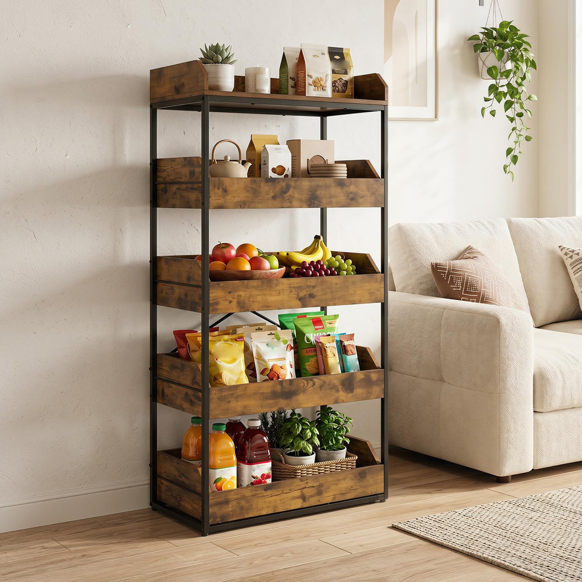 Giantex 5-Tier Food Storage Rack, Retail Snack Display Shelf