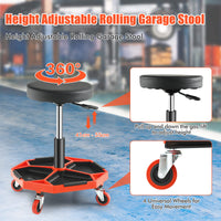 150 kg Capacity Pneumatic Rolling Mechanic Stool, Adjustable Roller Seat with Padded Seat