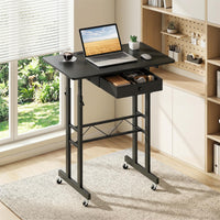 Standing Desk Height Adjustable with Fabric Drawer and Lockable Wheels