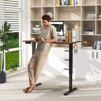 Electric Standing Desk with 3 Memory Height Settings and 2 Hanging Hook