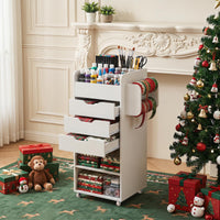Craft Storage Cart with Mobile Drawers Shelves for Living Room