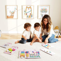 Castle Activity Wall Busy Board Panels 11-in-1 Montessori Wooden Sensory Board