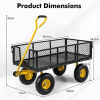 Outdoor Platform Cart w/4 Removable Side Panels, 26cm All Terrain Wheels