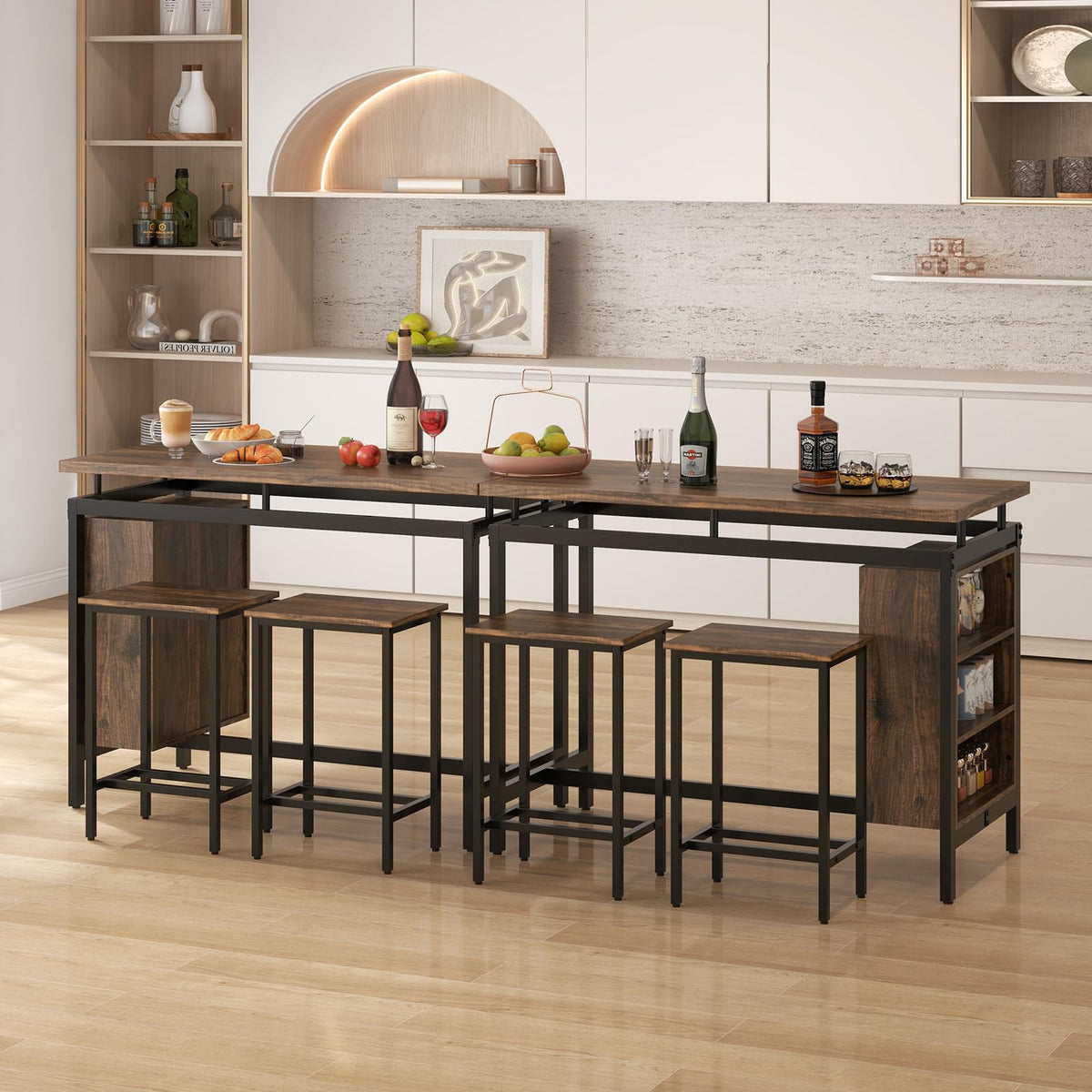 Giantex 3-Piece Dining Table Set, Antique Counter-Height Dining