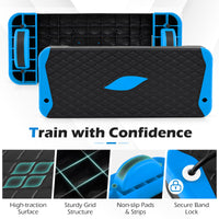 3-in-1 Aerobic Step Platform Set with 2 Stackable Risers
