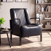 Giantex PU Leather Upholstered Armchair with Padded Seat & Back