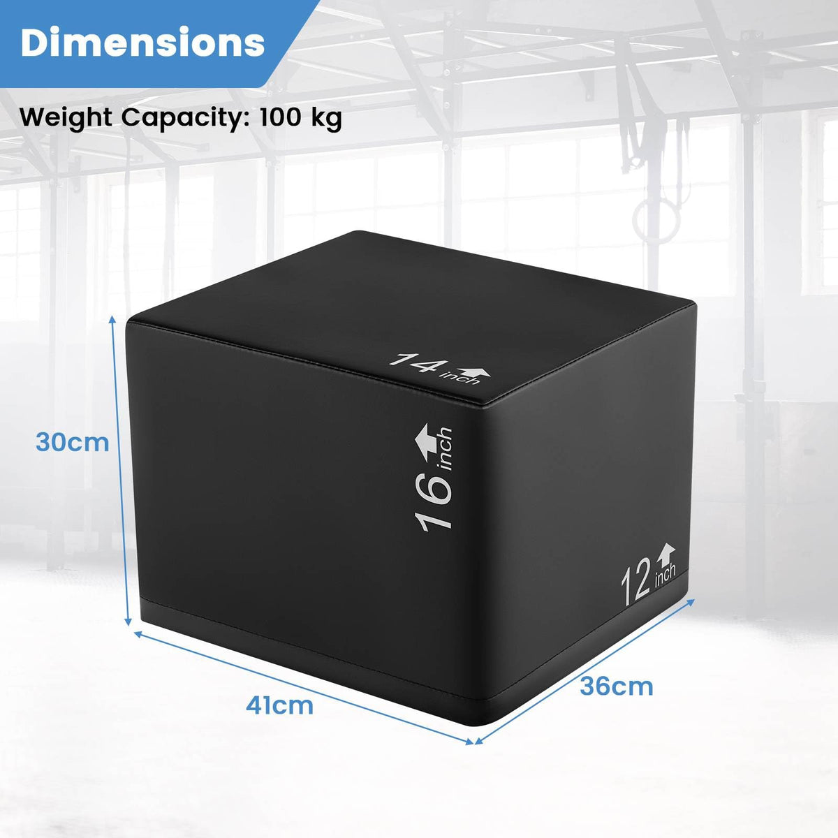 3 in 1 Foam Plyometric Box, 12/14/16 Inch Foam Jumping Box