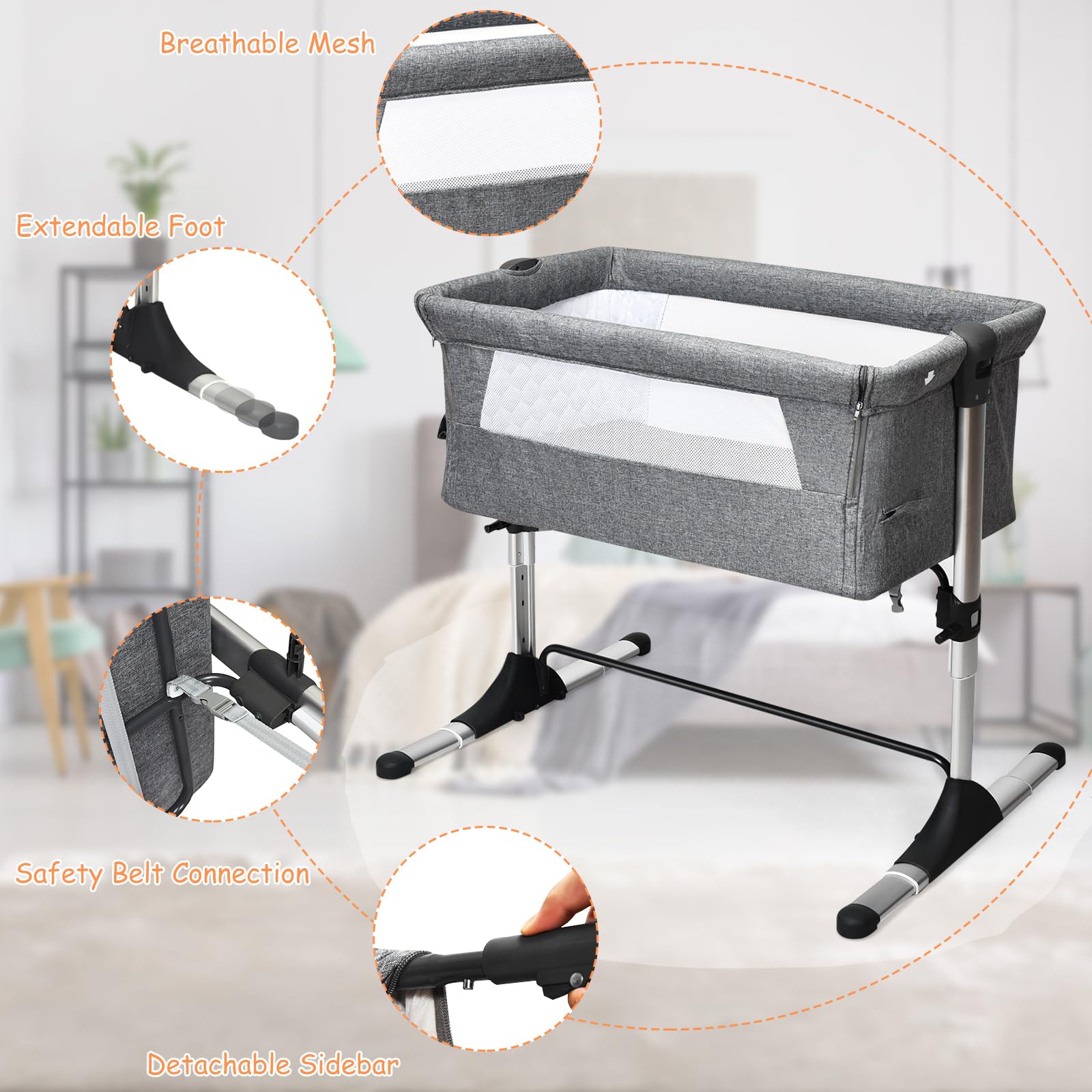 Adjustable baby hot sale bassinet