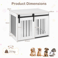Dog Crate Furniture, 80 cm Heavy Duty Dog Kennel with Sliding Barn Door