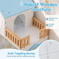 3-Story Wooden Dollhouse Playset for Kids