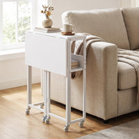 Giantex 63 cm Small Folding Desk with Smooth Rolling Wheels