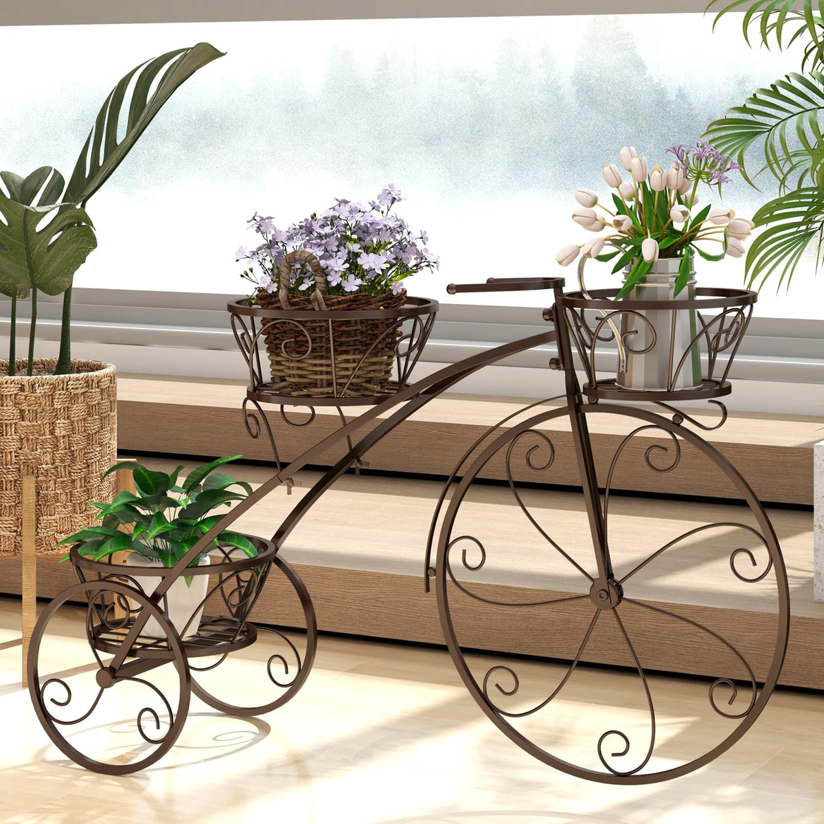 Tricycle Plant Stand, Flower Pot Cart Holder