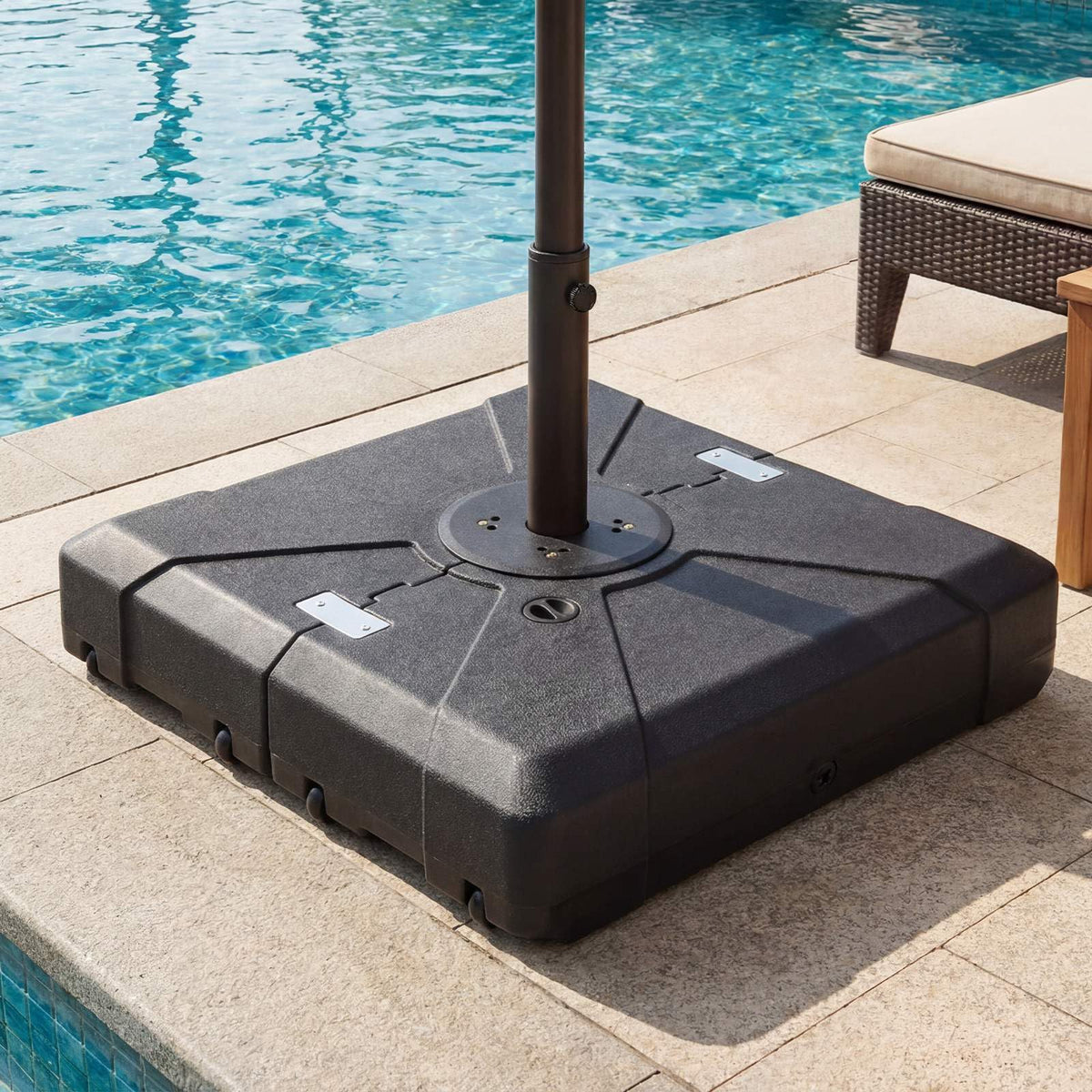 Cantilever Umbrella Base with Wheels,180kgWater&Sand Fillable Weighted Stand