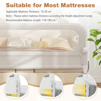 120 cm Foldable Bed Rail with Removable Oxford Fabric Cover and Extra Buckle for Toddlers