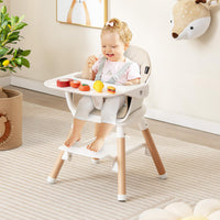 6-in-1 Convertible Wooden Baby High Chair