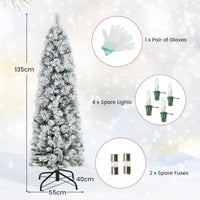 Flocked Xmas Tree with 373 Branch Tips for Decoration