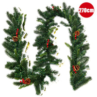 2.7m Pre-lit Christmas Pine Garland with 100 LED Lights and 200 Tips