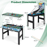 14-in-1 Combo Game Table Set with Foosball for Home and Office
