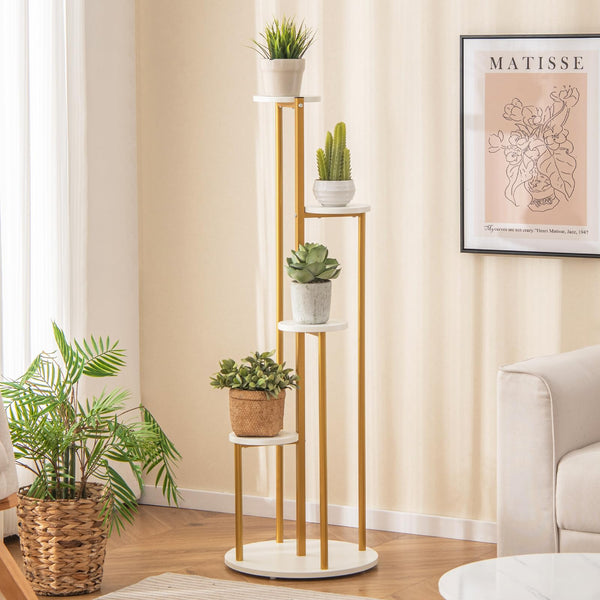 Indoor Metal Plant Stand, 125 CM Tall Corner Plant Shelf for Potted Plant