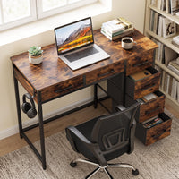 Giantex Computer Desk with Reversible Drawers