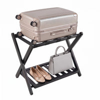 Giantex Bamboo Luggage Rack, Folding Suitcase Stand