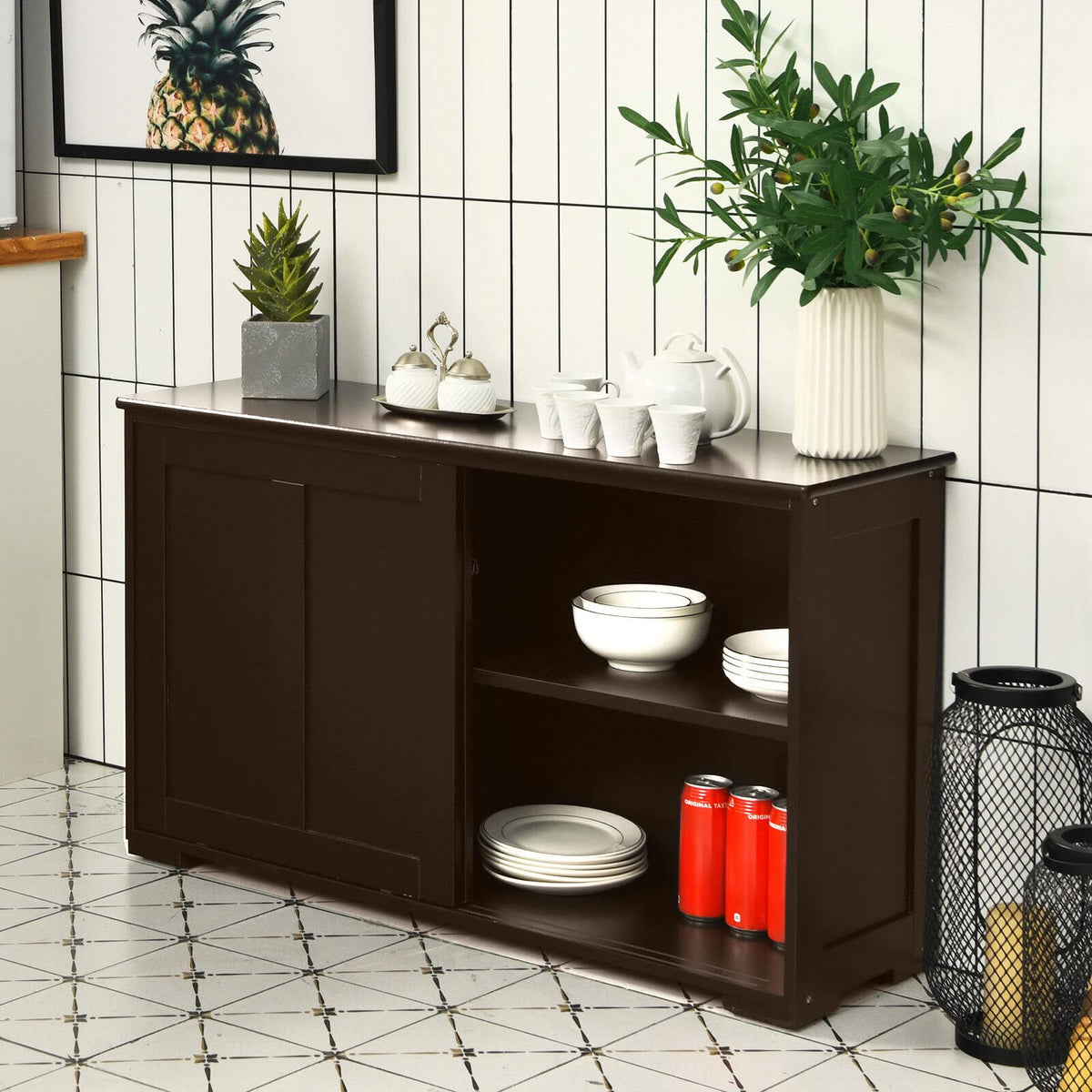 Giantex Buffet Sideboard Cabinet, Home Storage Cabinet Shelf