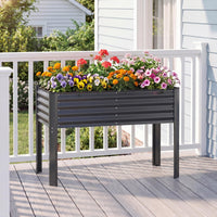 Galvanized Raised Garden Bed with Legs, Metal Elevated Planter Box for Gardening Vegetables, Flowers