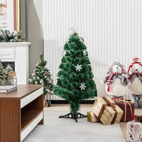 90/120/150cm Pre-Lit Fiber Optic Christmas Tree with 85/125/170 PVC Tips for Holiday Decor