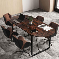 180cm Conference Table, Large Oval Meeting Table for 10 People