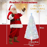 150/180/210cm Pre-Lit Fiber Optic Christmas Tree with Iridescent Leaves