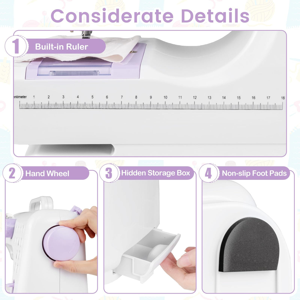 Mini Sewing Machine with 12 Built-in Stitches for Beginners