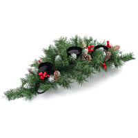 Artificial Christmas Tabletop Centerpiece with 3 Candle Holders