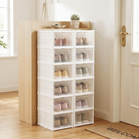 GIANTEX 6-Tier Folding Plastic Shoe Organizer Set of 2