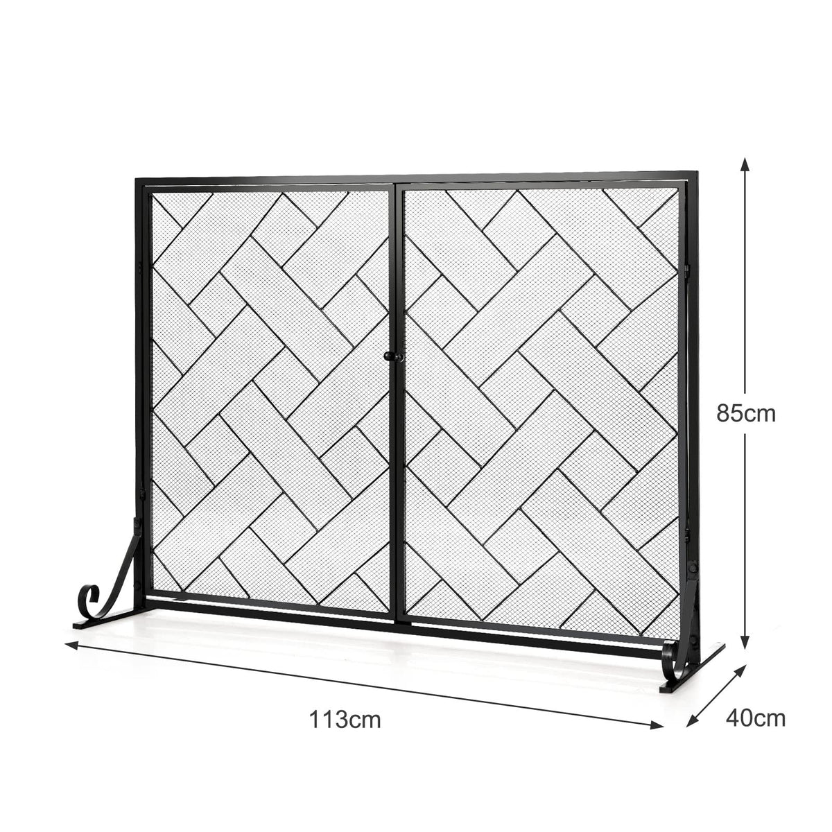 Giantex 113cm x 85cm Double-Door Fireplace Screen