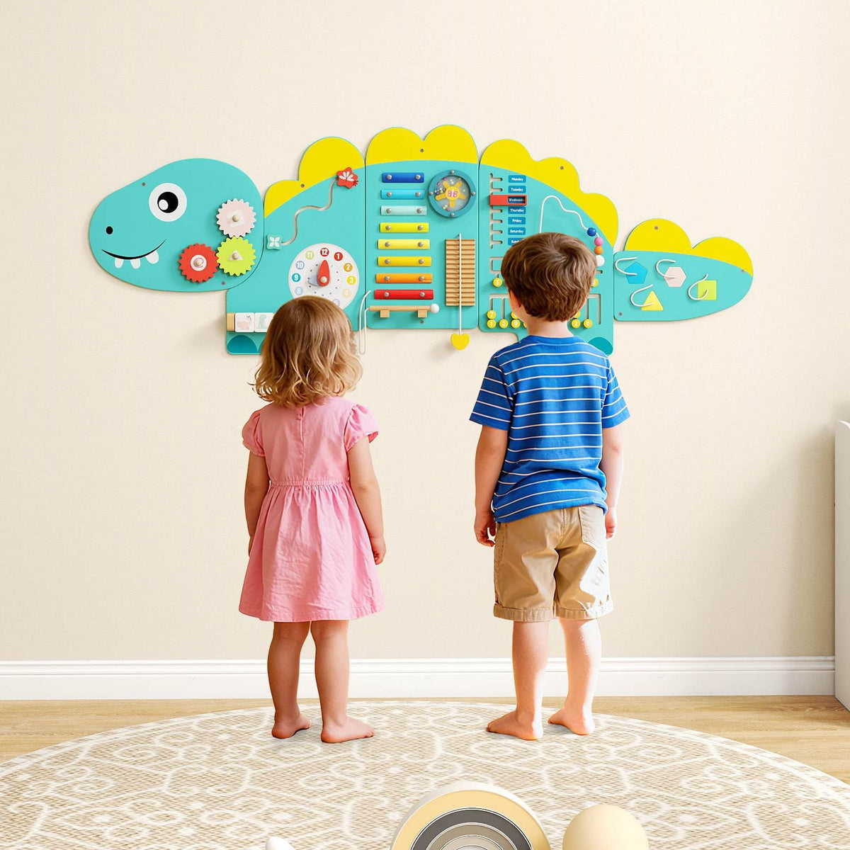 11-in-1 Activity Wall Busy Board Panels for Education and Early Development