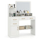 Vanity Desk with Mirror Charging Station USB and Type-C Ports
