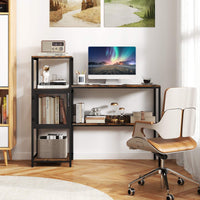 Home Office Desk with Storage Cabinet & Shelves