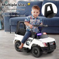 Kids Ride On Police Car, 6V Battery Powered Electric Toy Car w/Real Megaphone, Music