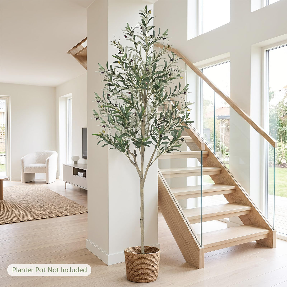 Giantex 190 cm Artificial Olive Tree with Life-Like Fruit & Leaves