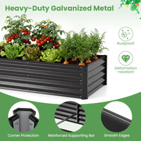 120x30x60 cm Raised Garden Bed with Greenhouse Cover and Windows