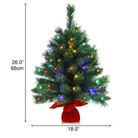 66cm Pre-Lit Tabletop Christmas Tree with 8 Flash Modes for Home Party
