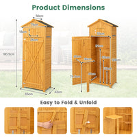 Garden Storage Shed, 180.5CM Tall Outdoor Storage Cabinet with Lockable Doors