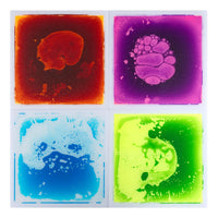 4-Pack Glow-in-the-Dark Liquid Sensory Floor Tiles 30 x 30 CM for Toddlers with Autism