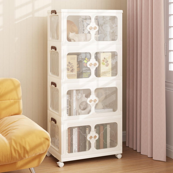 4-Tier Stackable Storage Bins with Lid 212L Closet Storage Organizer
