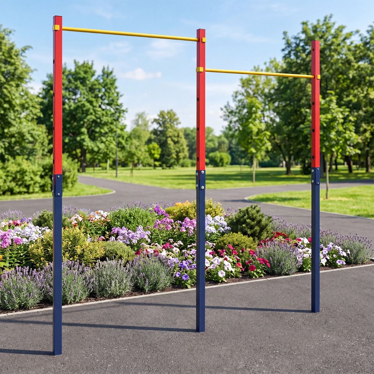 220/330 kg In-Ground Pull Up Bar with 5 Adjustable Heights and Anchors