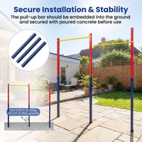 220/330 kg In-Ground Pull Up Bar with 5 Adjustable Heights and Anchors